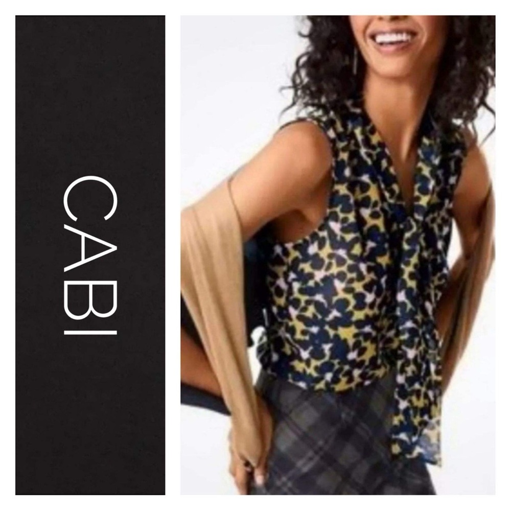 CAbi 3790 Floral Flynn Sleeveless Tie Top M